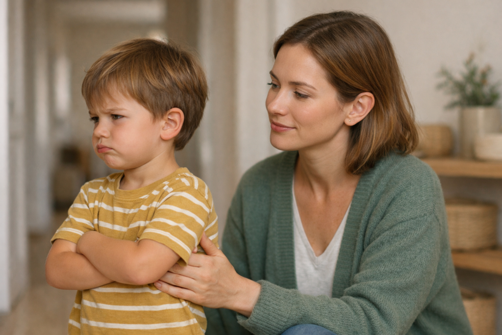 Kind ist motzig, Mutter entspannt