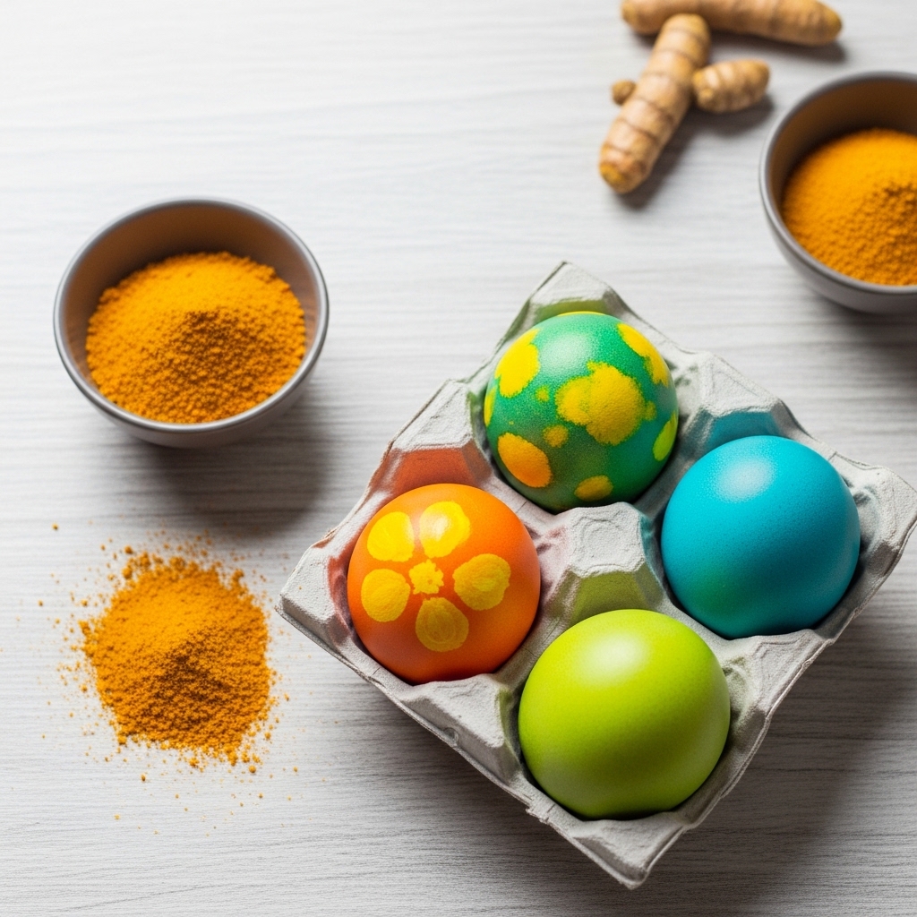 Ostereier mit Kurkuma färben