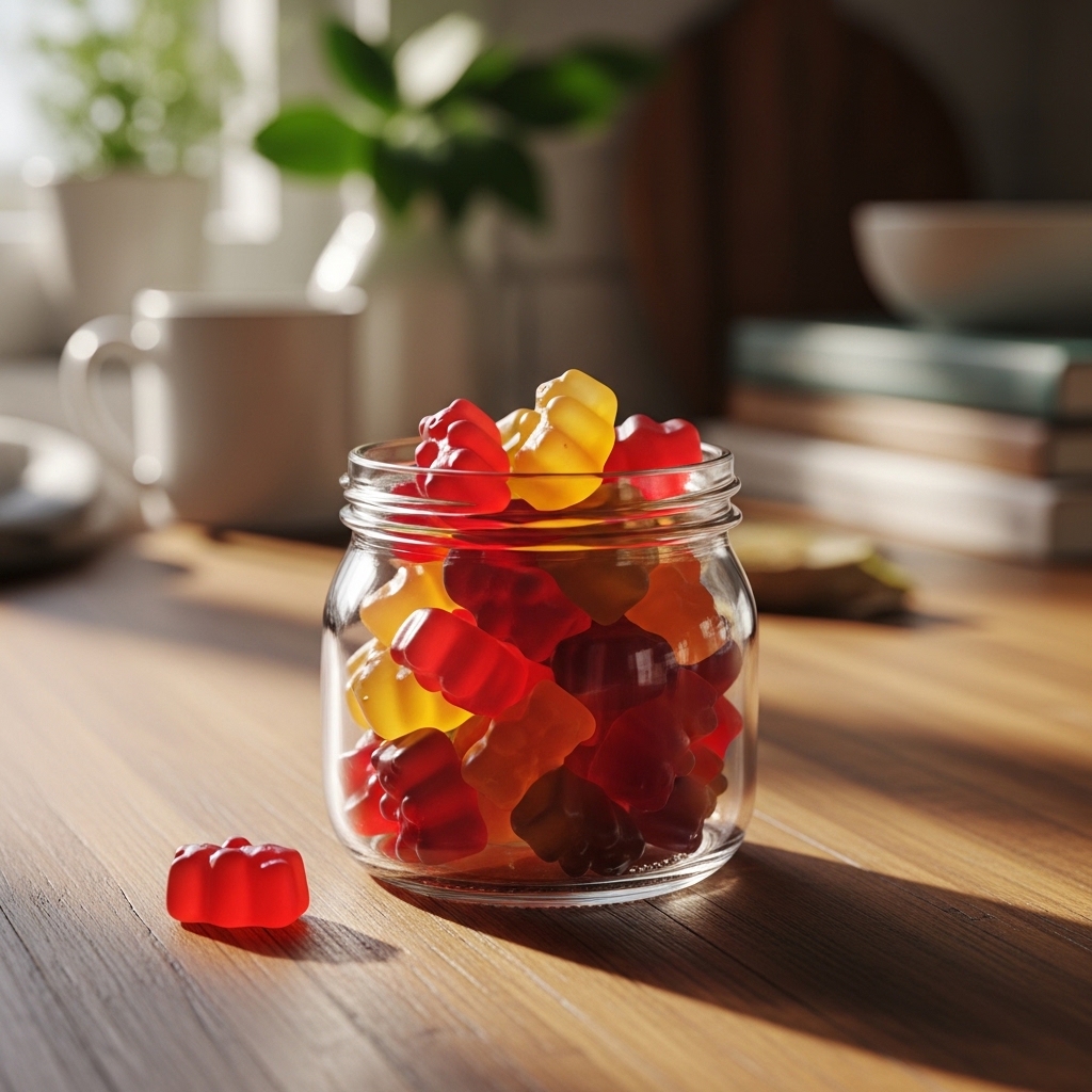 Vegane Gumminbärchen in einem Glas