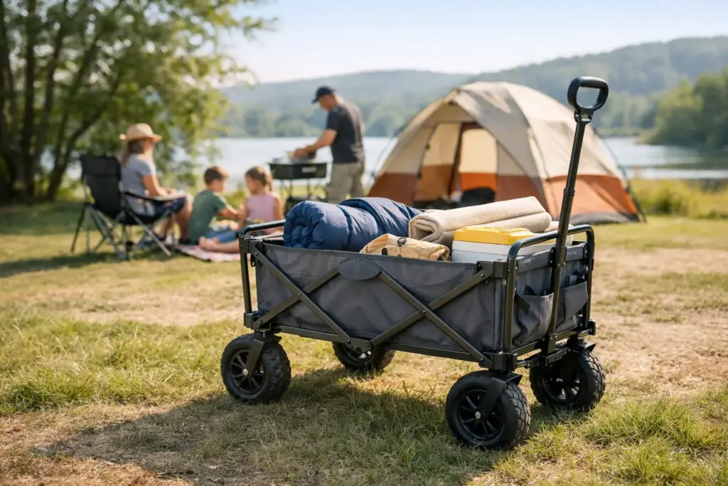 Faltbarer Bollerwagen Camping Test für Familien