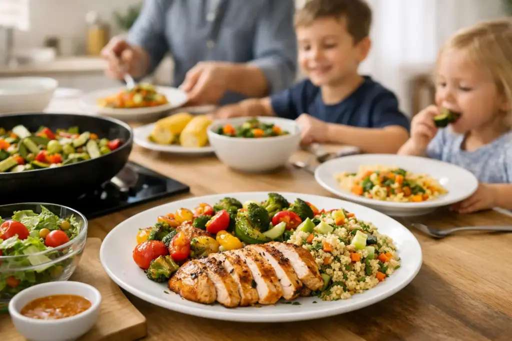 Gesundes Abendessen schnell für Familien