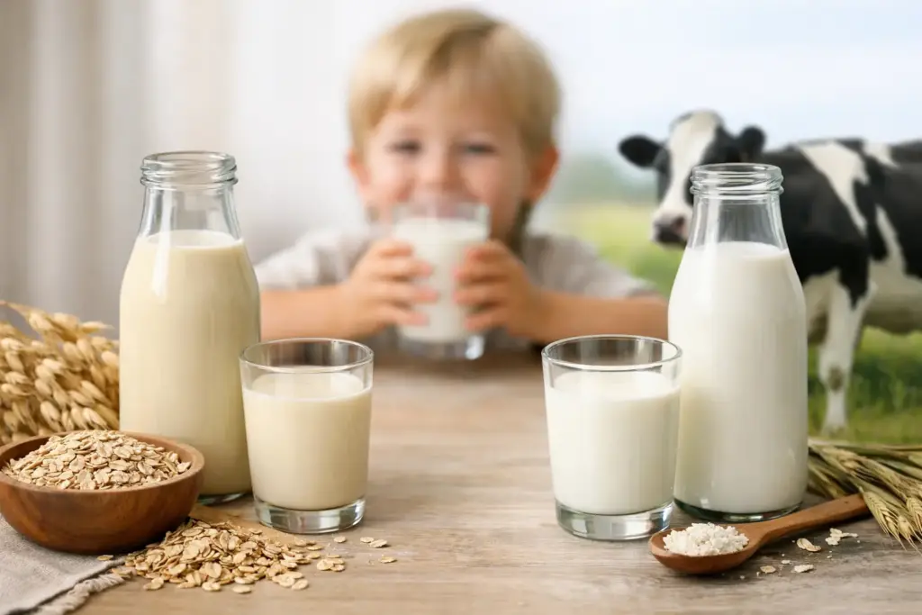 Hafermilch oder Kuhmilch für Kinder?