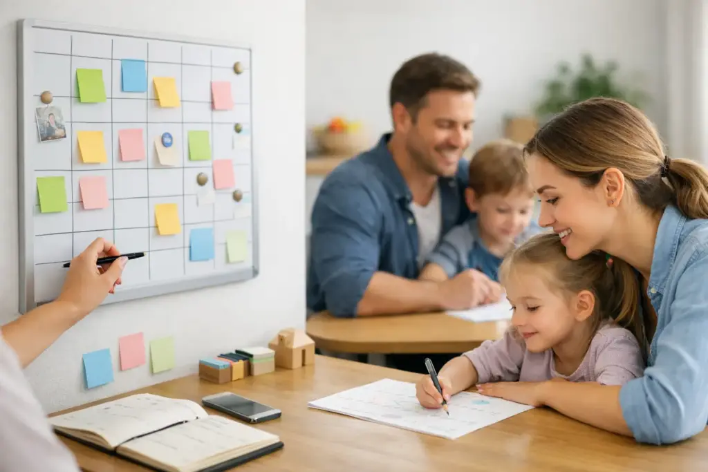 Wochenplan Familie Beispiel für weniger Stress