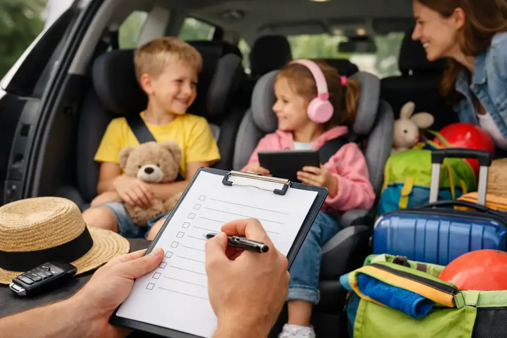 Checkliste für Autofahrt mit Kindern