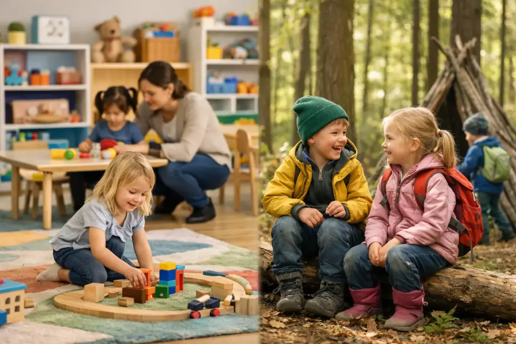 Kita oder Waldkindergarten Vergleich für Eltern